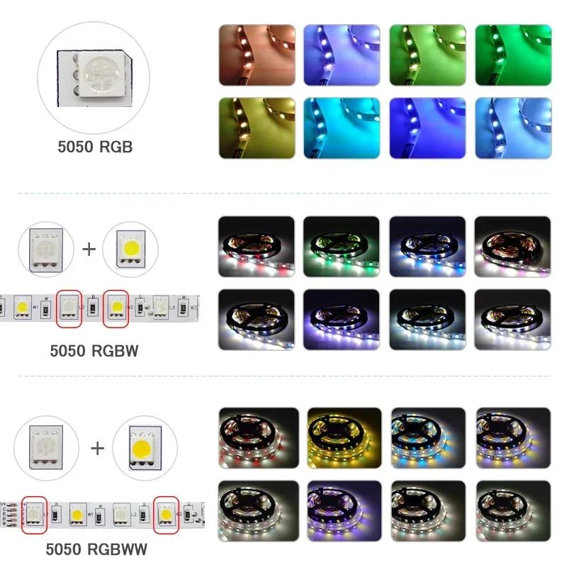 5m-20m 12V Led Strip Light 5050 RGB RGBW RGBWW Smart WiFi APP Controller 60Leds/M Dimmable Flexible Ribbon Tape Support Alexa