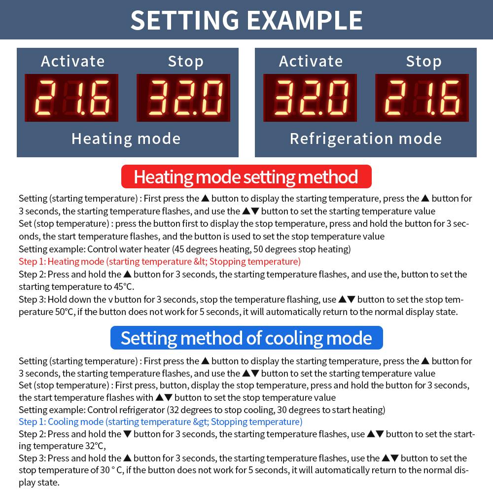 ZFX-W3007 Termostat Baterie DC12V 120W Controler de Temperatură de Precizie Comutator de Control al Temperaturii cu Microcomputer pentru Încălzire Răcire