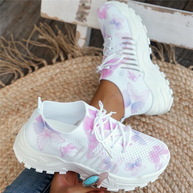 Women's Casual Shoes White Shoes Flat Heeled Sports All Match Breathable Mesh Single Shoes