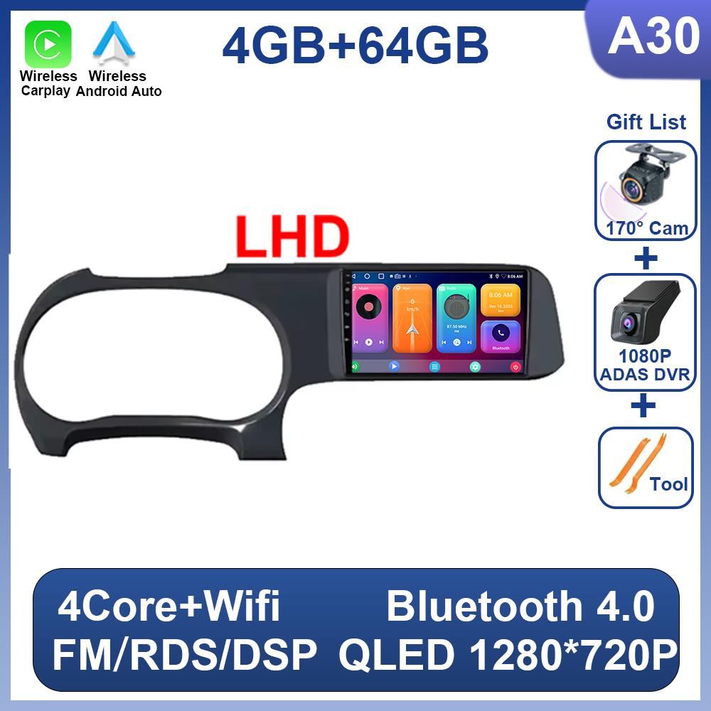 Android 14 Pentru Hyundai i10 2019 2020 2021 Radio Auto Video Stereo DSP Carplay Navigație GPS 4G WIFI 2 Din Fără Player DVD 8 Nuclee