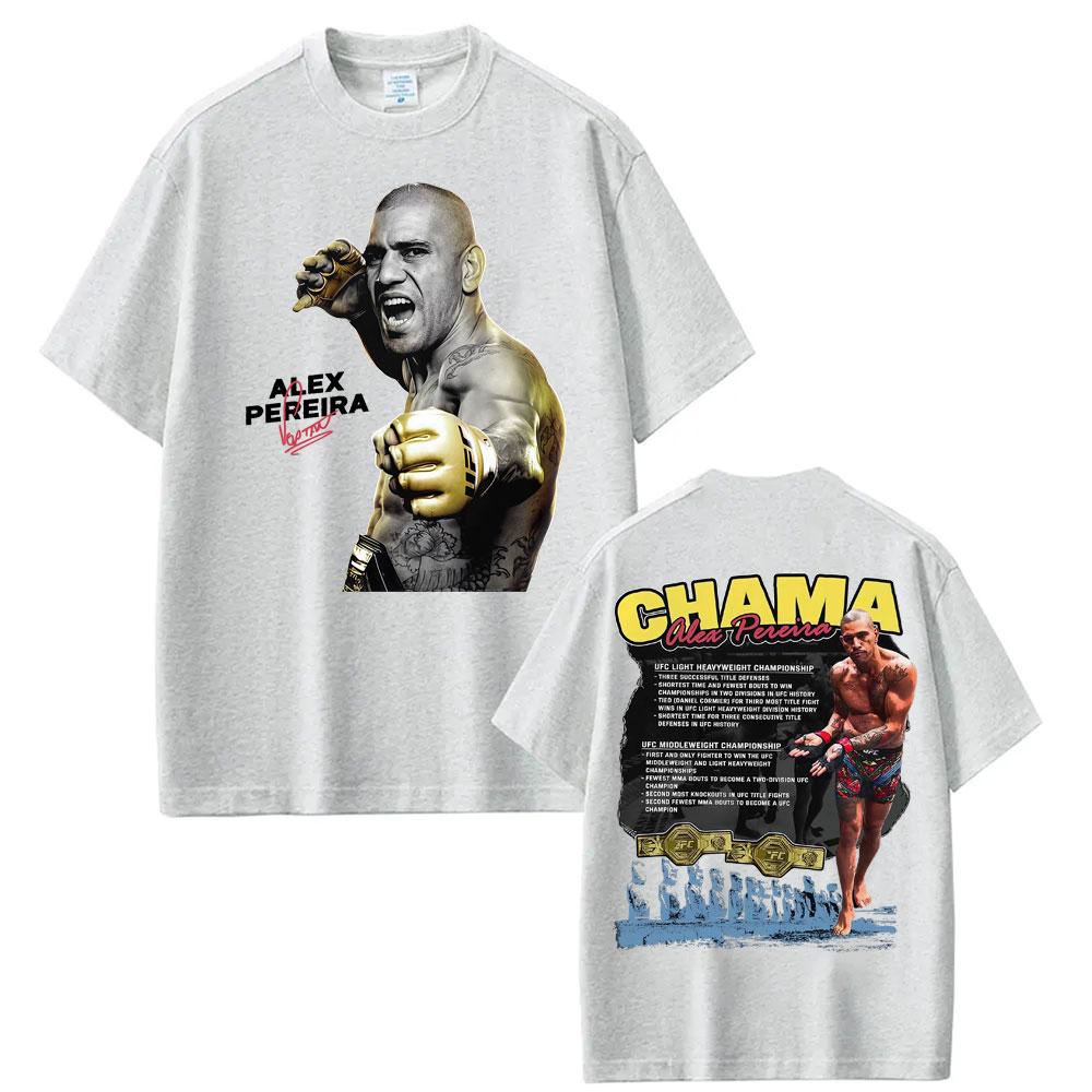 Tricouri cu Imprimeu Față-Verso Limitat Chama Alex Pereira Unisex Femei Harajuku Estetică Violență Tricouri Goticice Tricou 100% Bumbac