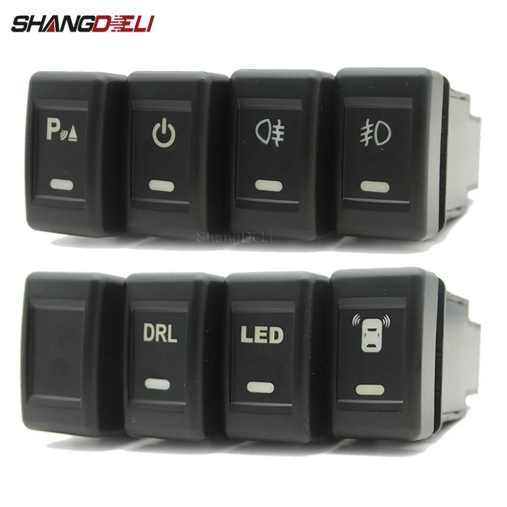 1PC LED DRL Light Radar Power On Off Camera Rearview Mirror Front Rear Fog Lamp Switch Button With Wire For Isuzu KV100 700P