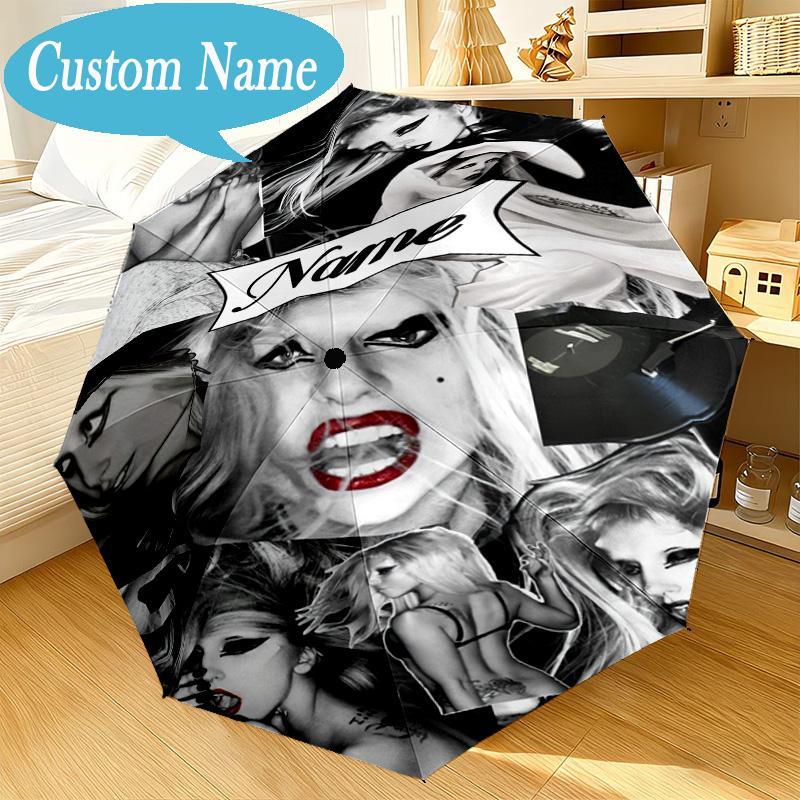 Custom Name Umbrella Bold Fashion Lady-Gaga Umbrella 8-Frame for Travel, Camping, Casual Lightweight Portable, Essential for Family Gifts