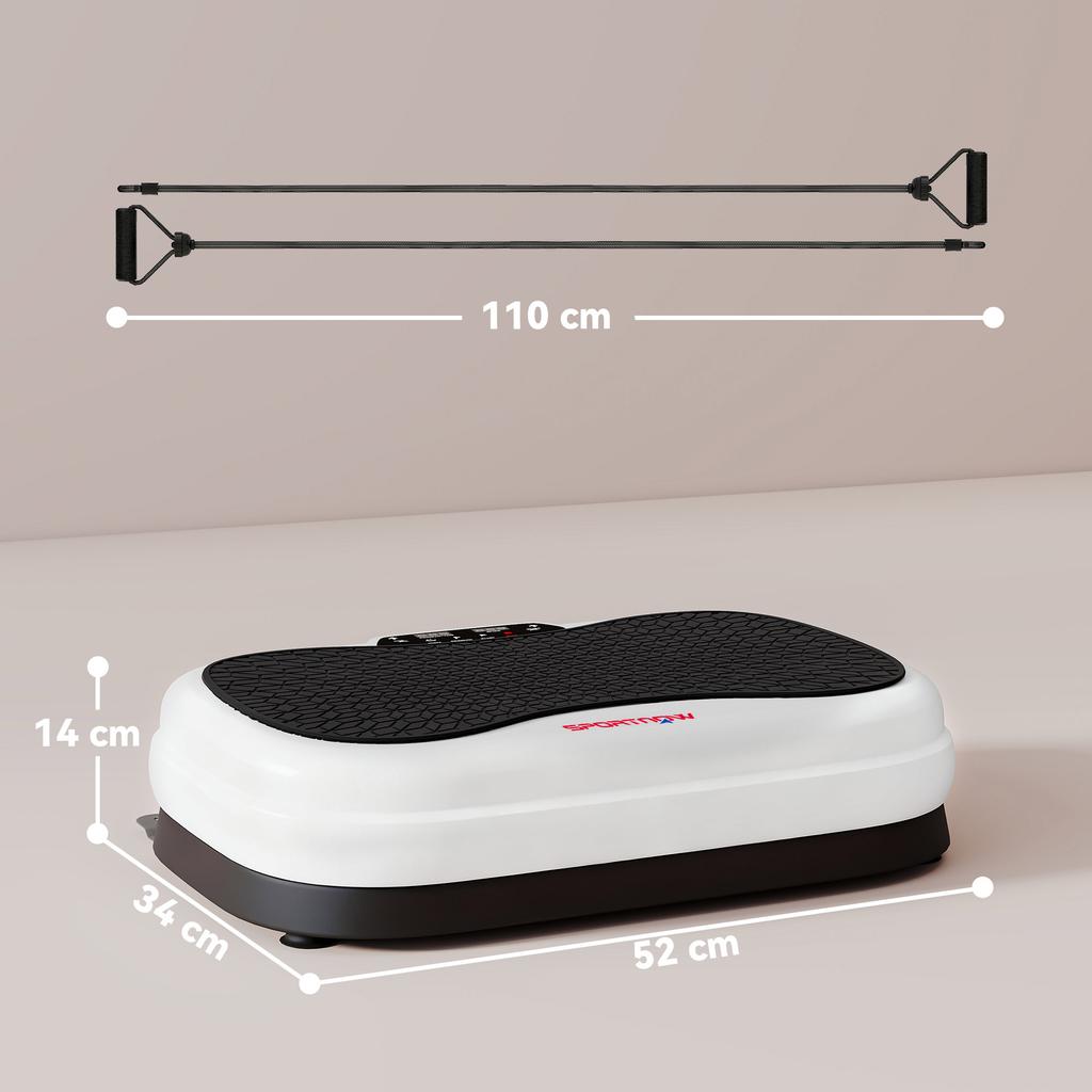 Vibration Platform, 50 Speeds, 3 Programs, LED Screen, Remote, Elastic Bands