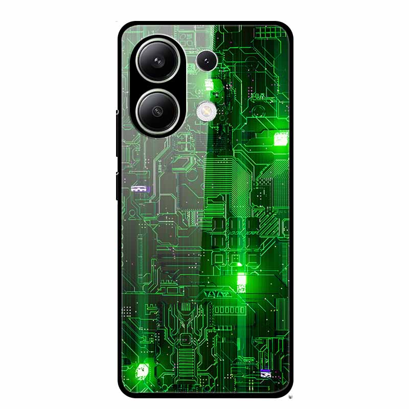 Glass Back Cover For Xiaomi Redmi Note 13 Case Note13 Pro Coque Hard Tempered Glass Case For Redmi Note 13 Pro Case Soft Bumper