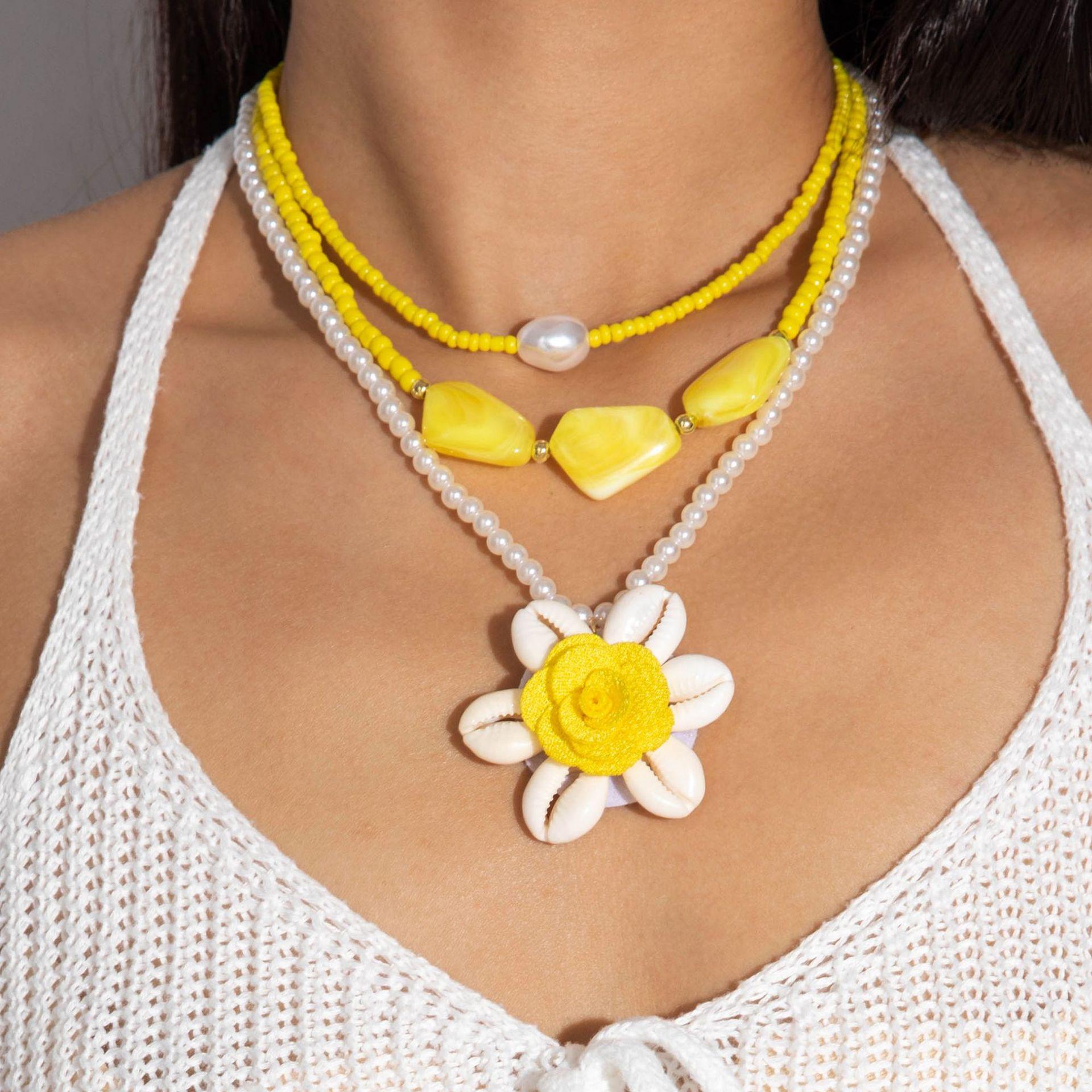 Starfish Shell Pearl Necklace Summer Clear Dopamine Seaside Holiday Collarbone Chain Women s Atmosphere Necklace