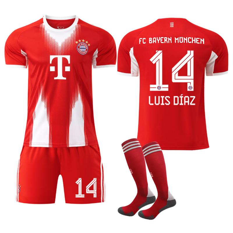 Bayern Munich Home Jersey 10 Muller Soccer Uniform Set Men 2025-26 Kit Kids Youth Olise 14 Diaz 17