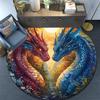 Dragon Artwork Round Area Rug,Carpet Rug for Living Room Bedroom Sofa Playroom Decor,Non-slip Floor Mat