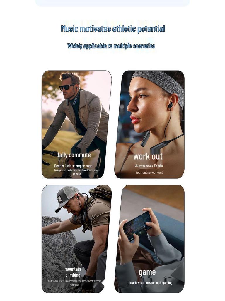 i58 Bluetooth Neckband Headphones: Wireless In-Ear with Large Battery Display, Ideal for Sports, Universal Compatibility with Smartphones