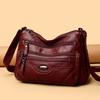 PU Umhängetasche Damen Schultertasche Mehrere Fächer Tasche für Mütter mittleren Alters