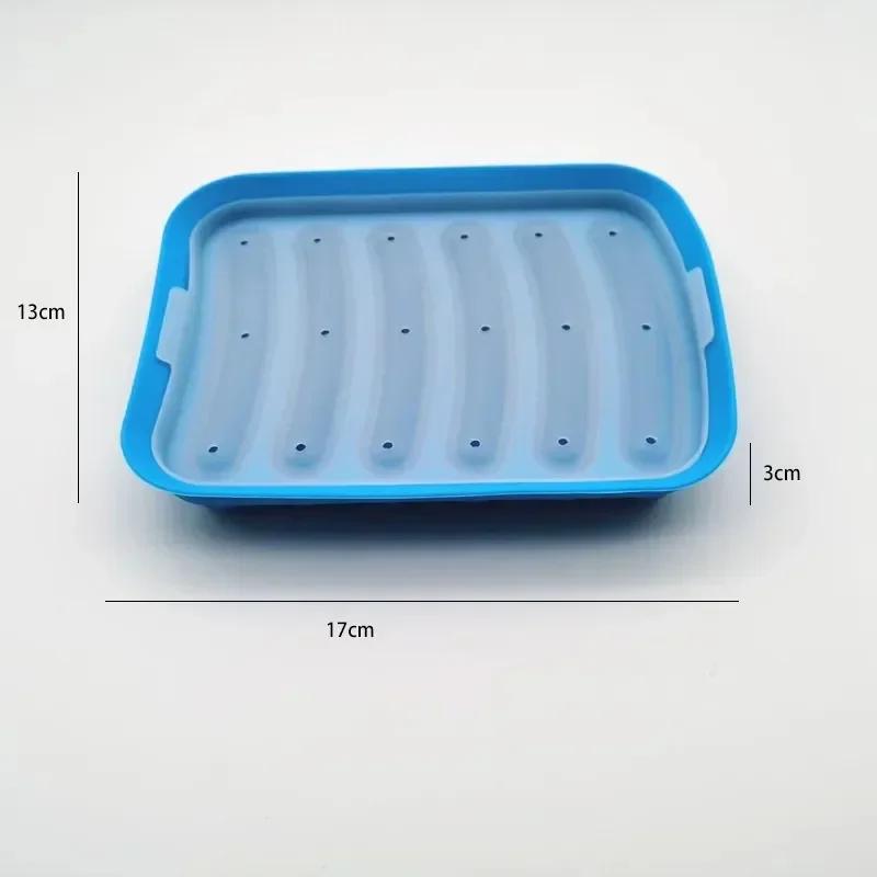 6 Grids Silicone Sausage Maker Mould for DIY Ham Hot Dog Cake Baking Non-Stick Dishwasher Safe Kitchen Tools Accessories