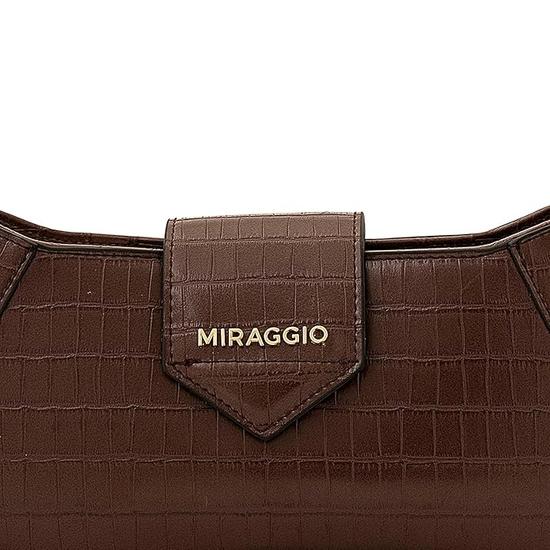 Miraggio Croc Textured Isabella Shoulder Handbag for Women