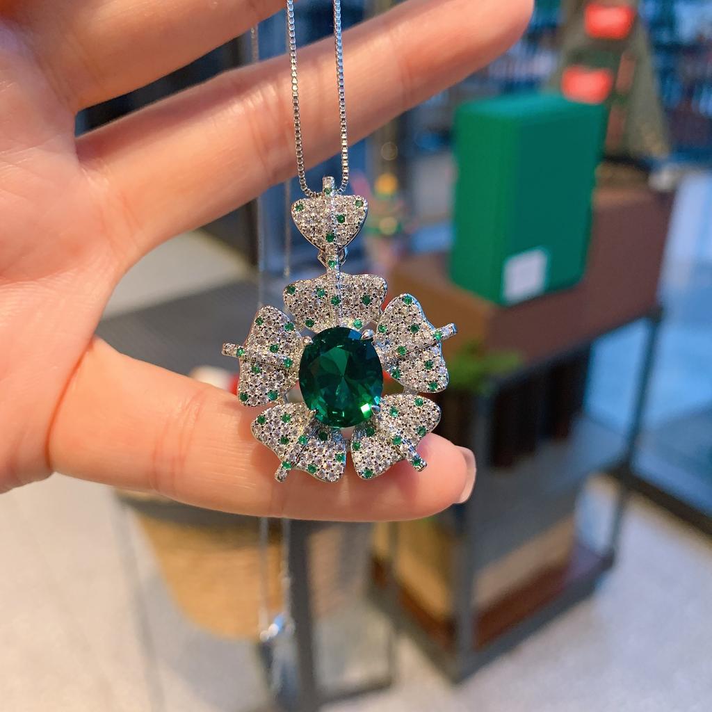 Jewelry Style Retro Simulation Color Treasure Pattern Creative Pendant Necklace Main Stone 10 * 12