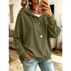 Women S Solid Drawstring Hooded Knit Loose Fit Casual Sweatshirt With Pockets