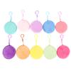 Candy Color Round Plush Coin Purse Women Cute Solid Color Change Pouch Wallet Keychain Portable Earphone Storage Bags