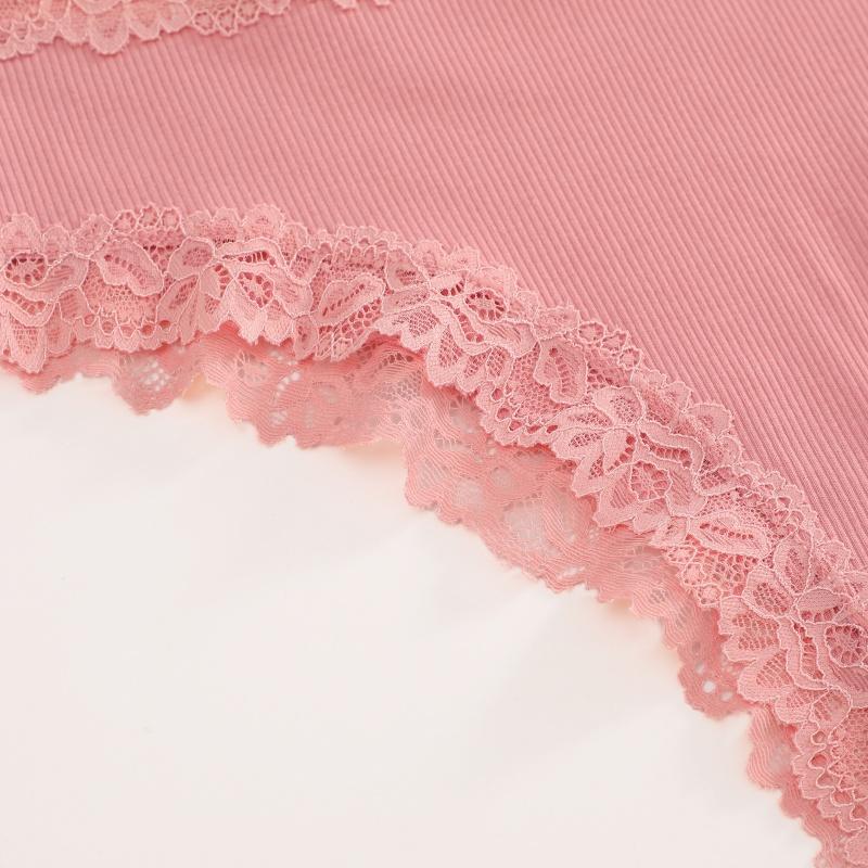 Women‘s Cotton Fabric Panties Sexy Lace Trim High Waist Underwear Solid Color Breathable Bikini Briefs Female Sexy Lingerie New