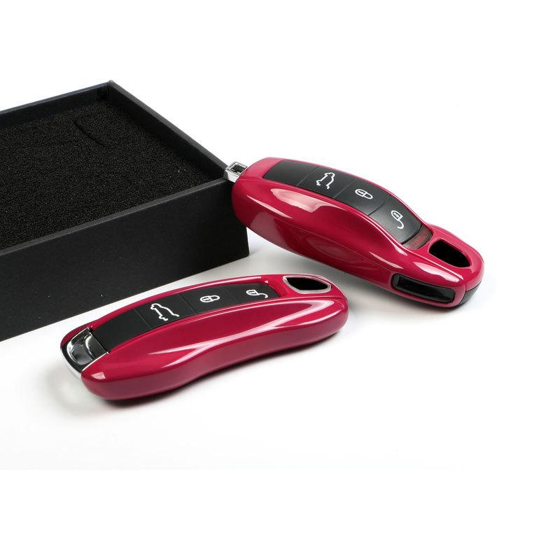 Adecuado para carcasa de llave Porsche Starlight Red para MACAN Cayenne PANAMERA718 Hebilla de carcasa para llavero de coche