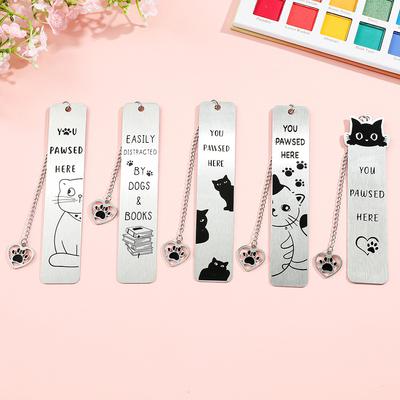 1PC Cartoon Cat Metal Bookmarks, Cute Metal Bookmarks, Reading and Office Supplies for Cat Lovers Students and Teachers