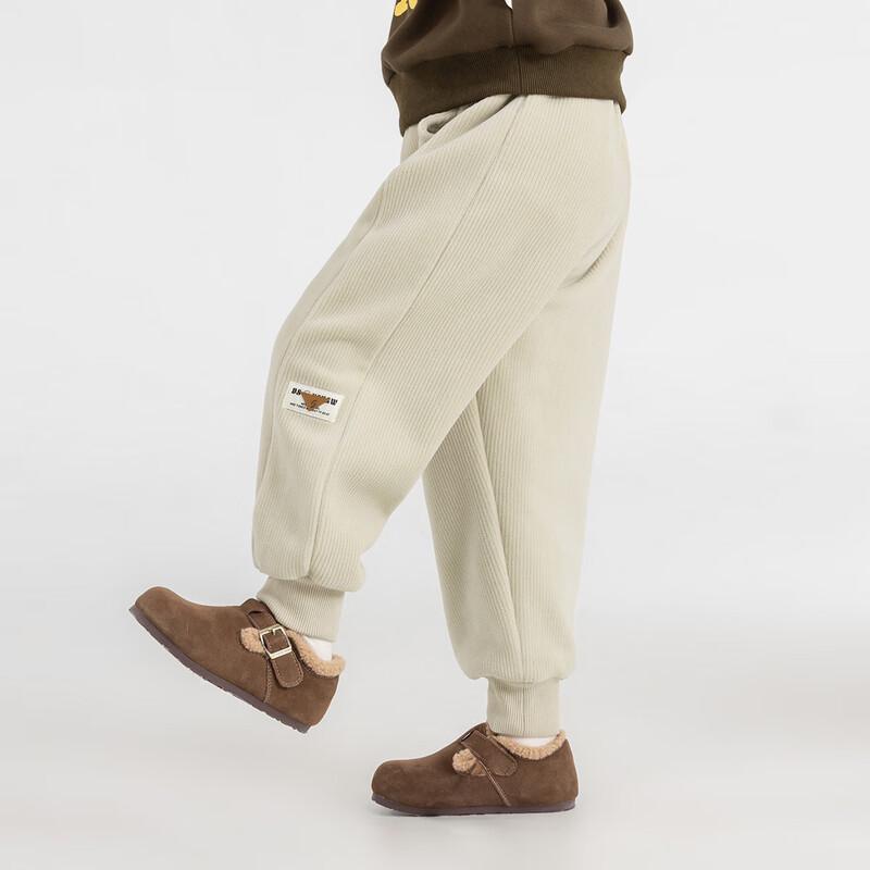 Boys  Plush-Lined Ribbed Knit Joggers 120