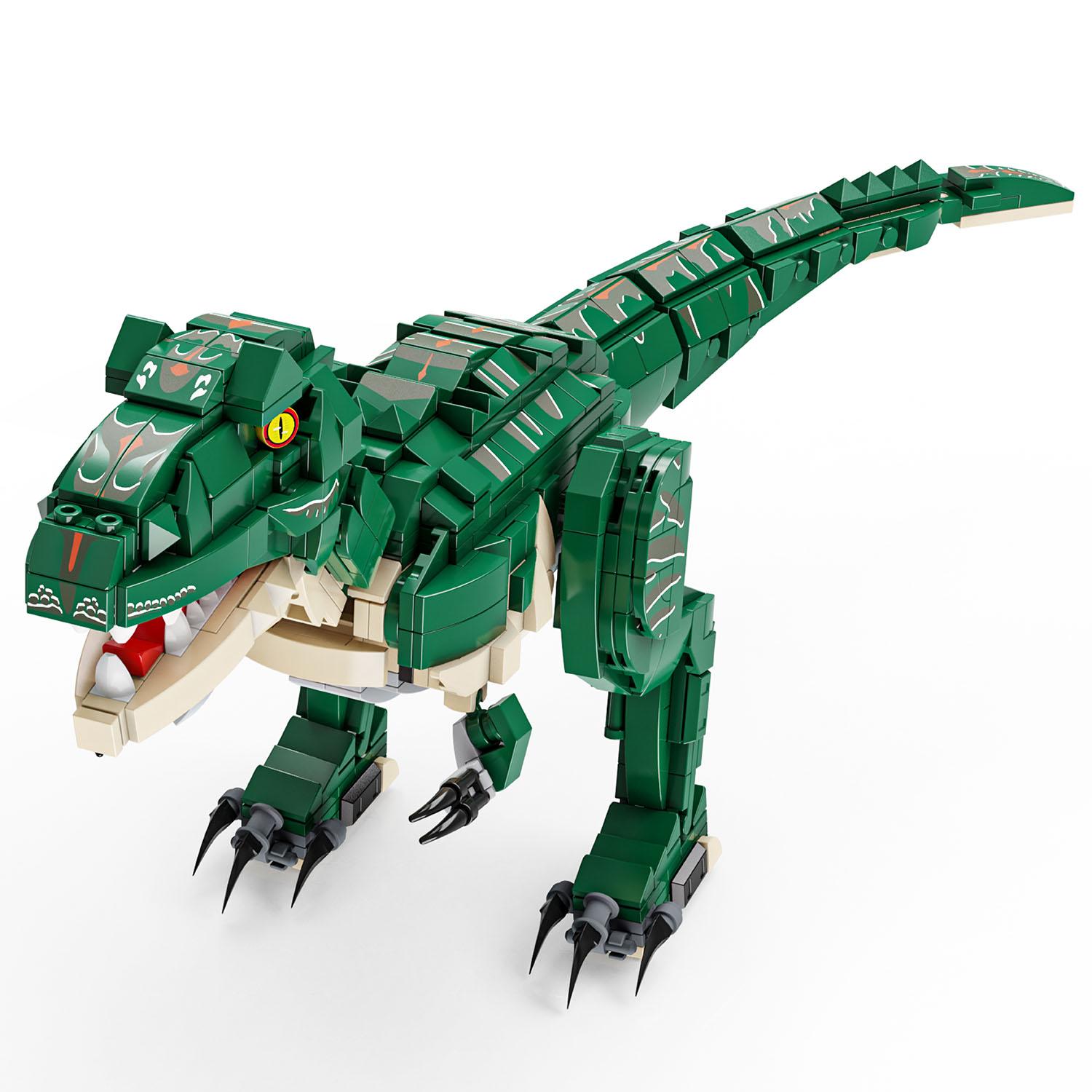 

861PCS Green Dinosaur Construction Blocks Playthings Model Tyrannosaurus Rex Assemble Puzzle Bricks Toy Sets Designed For Kid Ornament Gifts