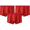 Jianjiang Red Underwear for Men, Year of The Horse Zodiac, Men's Boxer Briefs, Size 50S, Pure Cotton Shorts, 10A Antibacterial, 3 Pairs