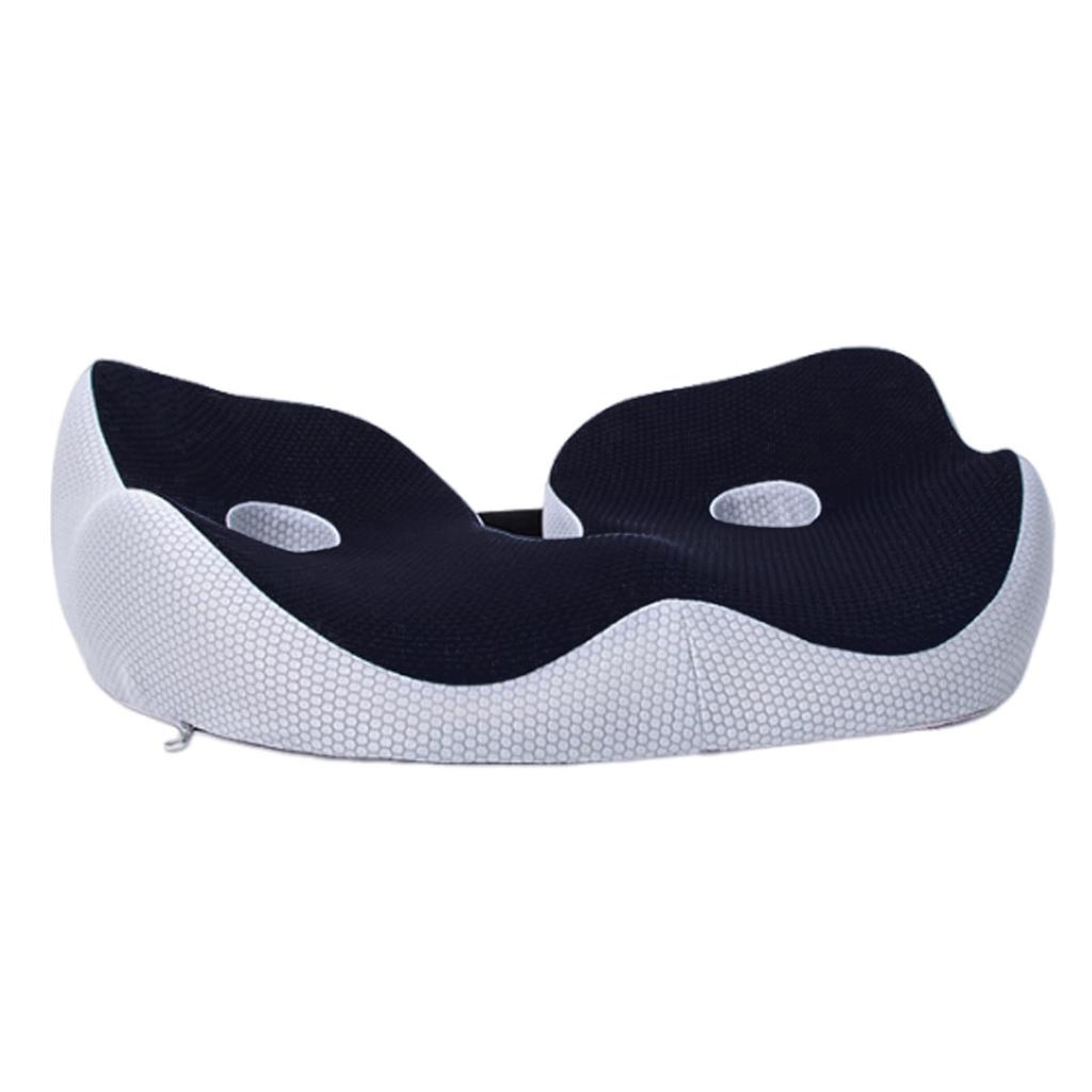 Pernă de șezut cu priză pentru ameliorarea durerilor de spate și de șezut, fund, coczis, șold, ischiogambier, sprijin pentru postură - pernă de confort cu spumă cu memorie pentru tuberozitate ischială