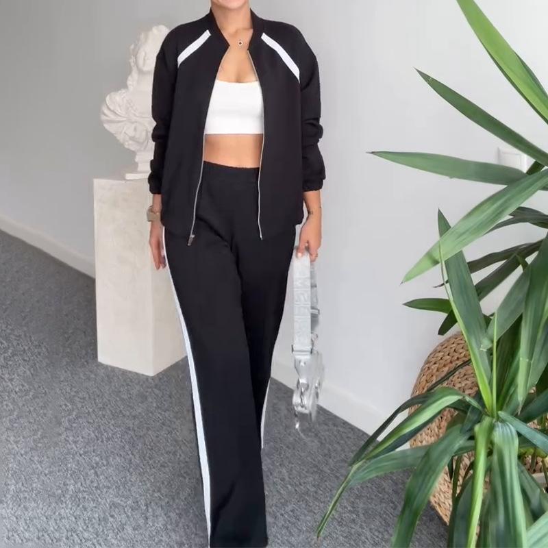 2024 Europe, America, Amazon cross-border women's clothing, new sports contrasting colors, casual and comfortable fashion loose pants