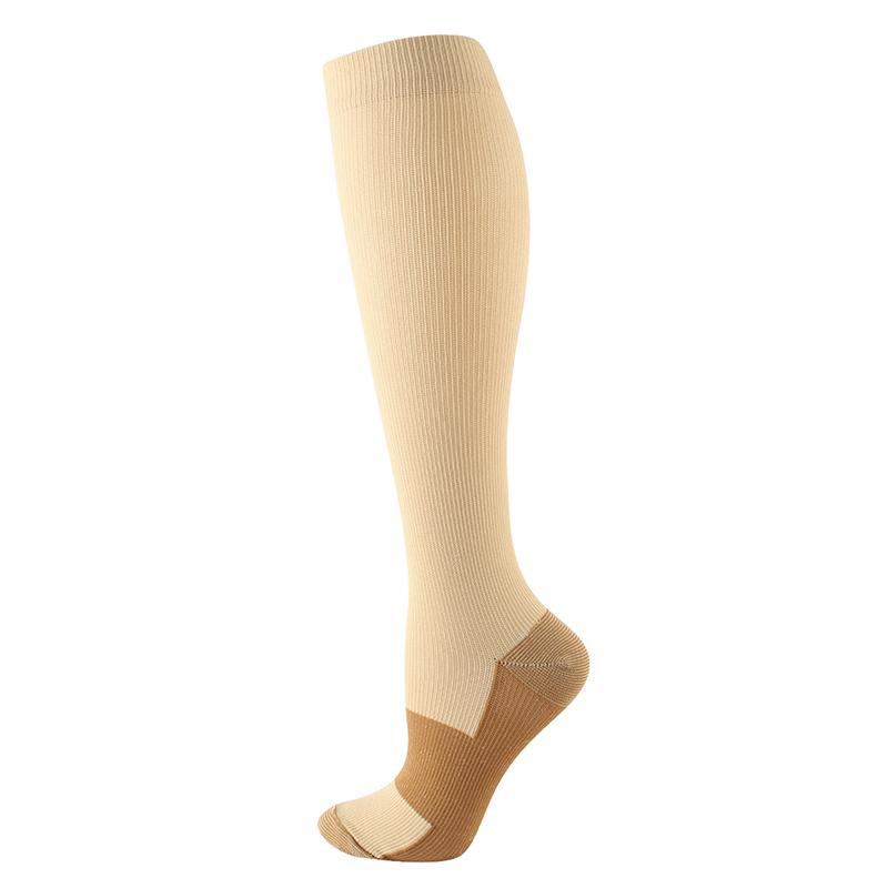 Compress Socks Pressure Leg Men Women 15-20 Mmhg Running Sport Travel Compression Stockings Multi Nylon Black White