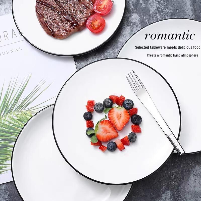 Nordic Ceramic Shallow Dinner Plates (Set of 3)