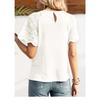 Sommer Damen T-Shirt Mode Rundhals Spitze Kurzarm Top