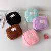 Ins Plush Square Makeup Bag Small Cosmetic Organizer Student Earphones Data Cable Storage Bag Travel Organizer Bags Toiletry Bag