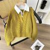 Modisches lässiges Herbst-Winter-Strickoberteil für Damen (Fake Two-Piece) Herbst- und Winter-Pullover für Damen Oberteile