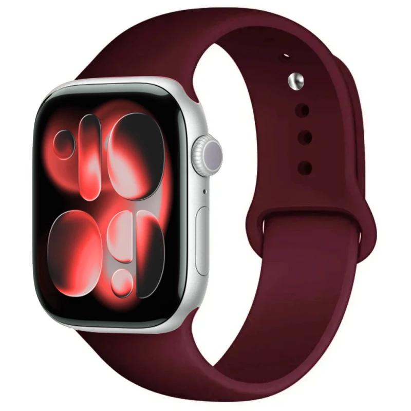 For Watch Bands 46mm 42mm 45mm 44mm 40mm Silicone Sport Bracelet Iwatch Series 11 10 - 8 7 6 5 4 SE 9 Ultra 3/2 49mm Strap