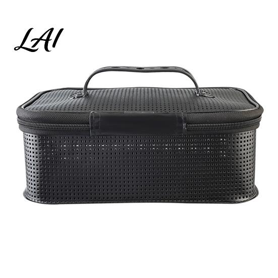 Fishing Accessory Storage Organizer Gear Rinse Box with Carry Handle Zipper Hard Bait Quick Drainage Container Case Portable Tackle Case