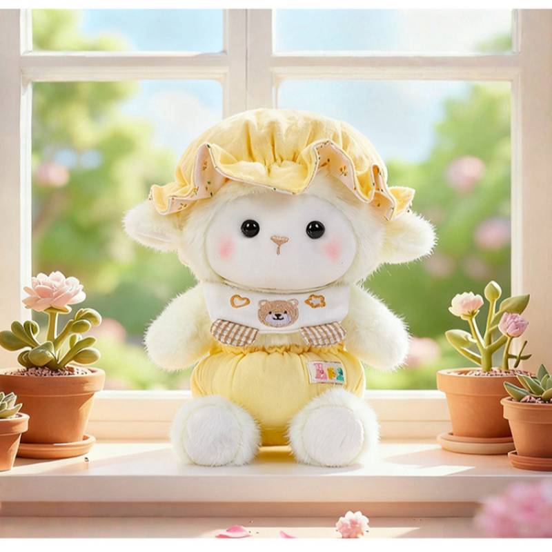 Sleep Hat Baby Sheep Plush Doll With Polyester Fiber For Sleep Aid Kids Nighttime Comfort Gift