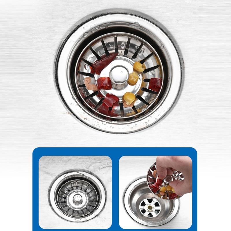 Kitchen Sink Drain Basket Stopper Replacement Sink Strainer Stainless Steel Mesh Filter Strainers Convenient Use