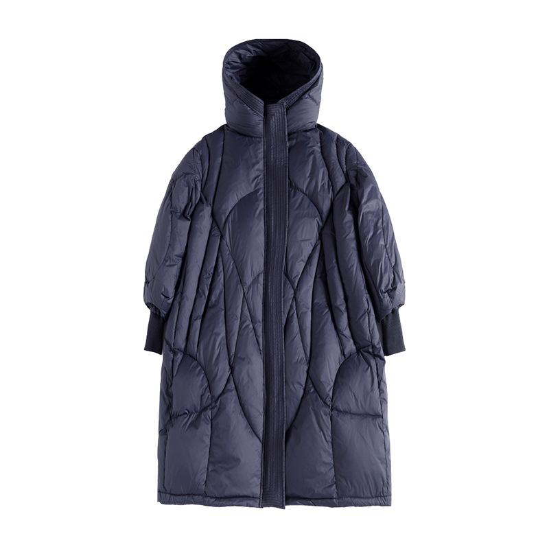 New down jacket medium and long high-end autumn and winter high-end light luxury hooded thickened warm down jacket women