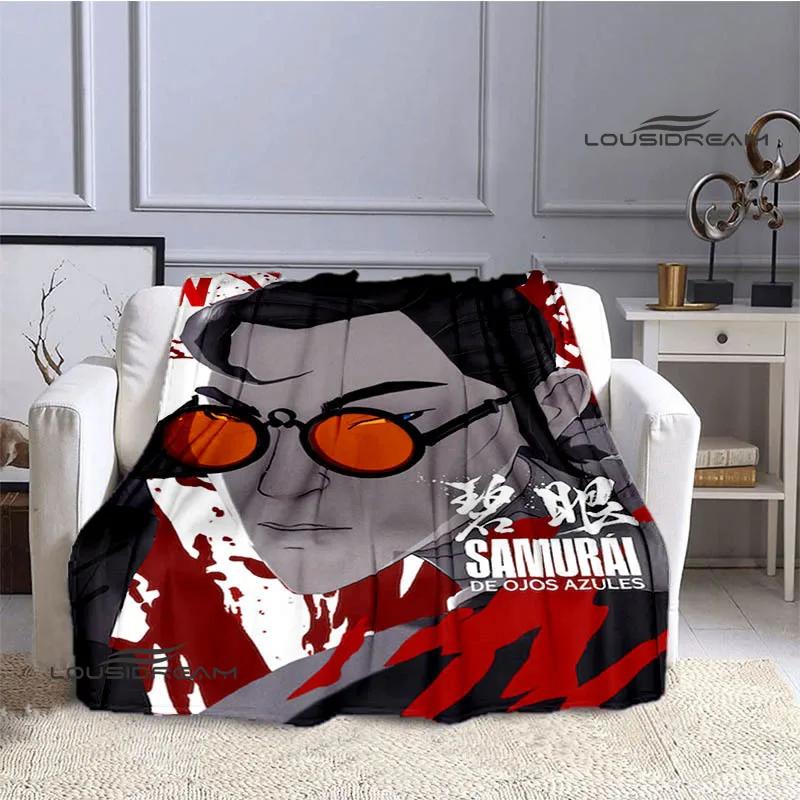 Blue Eye Samurai Cartoon blankets picnic blanket Flannel Warm blankets Soft Cozy Blankets Home travel blanket Birthday Gift