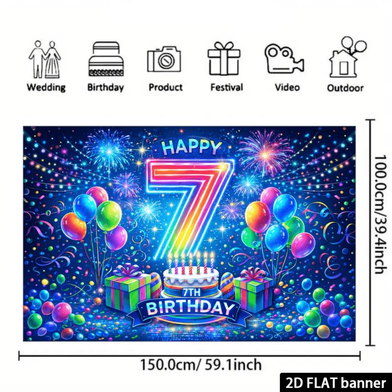 2D flat surface 1-piece rainbow birthday celebration background suitable for room decoration