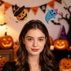 Halloween Headband for Kids Adults Glitter Pumpkin Bat Ghost Skull Hair Accessories