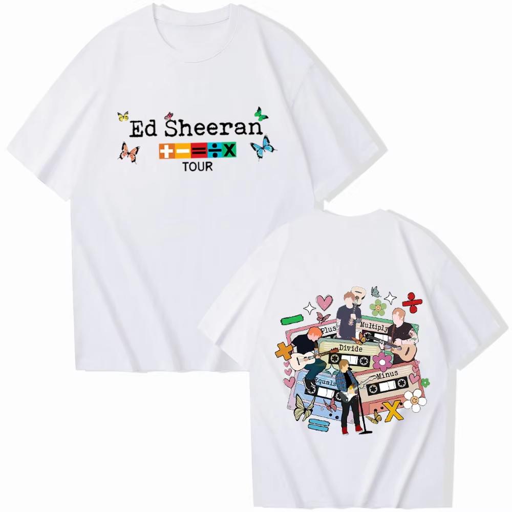 Ed Sheeran Mathematics Tour Short Sleeve T-shirt Ed Sheeran Merch Harajuku Unisex O-neck Casual Shirt