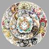 50 Retro Court Style Mechanical Clock Stickers for Journals, Luggage, and Phone Cases - Waterproof and Decorative