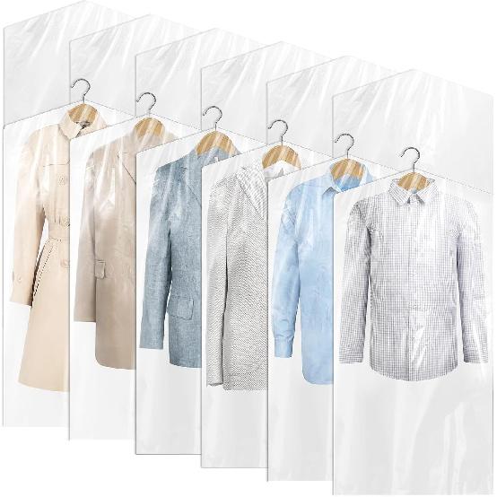 25 Pack Dry Cleaning Bags, 60x90 cm Dry Cleaner Bags Plastic Clear, Dust-proof Plastic Garment Bags, Home Storage, Travel, Moving