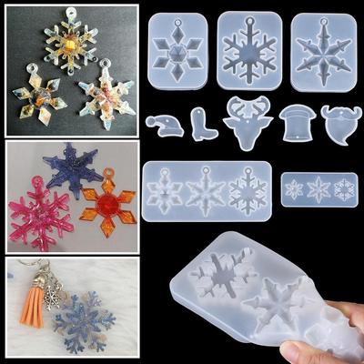 DIY Crafts Hanging Silicone Pendant Christmas Gift Epoxy Resin Mold Snowflake Resin Molds