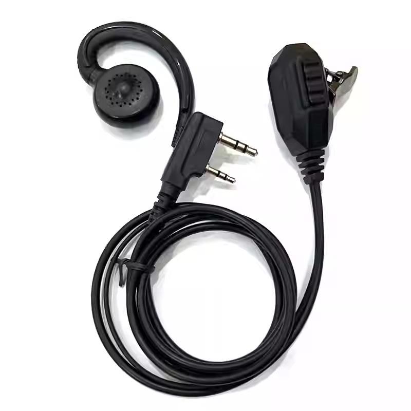 High-End G-Type Ear-Hook Noise-Canceling Walkie-Talkie Headset with K-Head Handheld Mic for Baofeng UV-K5 K6 8800.