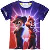 Cartoon Digital Printing, Middle-Aged And Older Children'S Casual Short-Sleeved Loungewear Set 9053