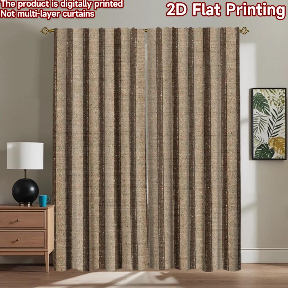 2D flat Photography Backdrop Party Backdrop Brown Vertical Stripes 100% Polyester Vibrant Reunion for Booth seats and studio