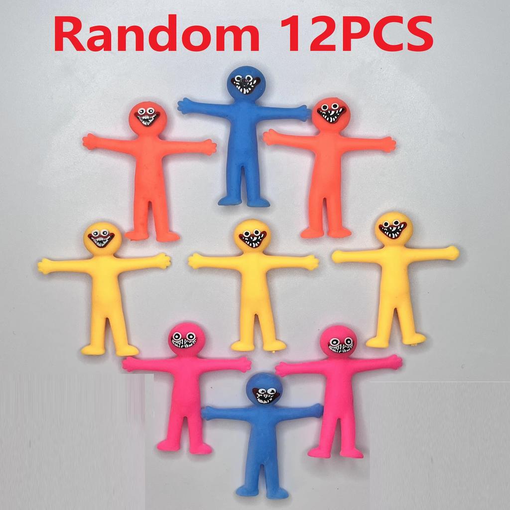 12Pcs New Unique Toy TPR Soft Rubber Pinch Pull Decompression Missile Toy Children's Leisure Fun Funny Toy Birthday Gifts