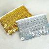 Pagoda Hanging Maple Leaf Sequins Trimming Braided Gold Silver Diy Performance Costume Decorative Sewing Textile Gold Lace Trims