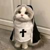 Nun Costume for Cat & Dog - Breathable Funny Pet Clothing, Small Medium Size Cosplay Photo Props Viral TikTok Instagram